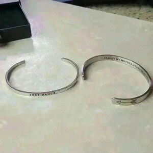 Mint&lily silver Tone cuff inspiration messages bracelets for mom /friends